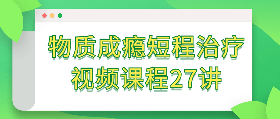 物质成瘾短程治疗视频课程27讲-副业心选