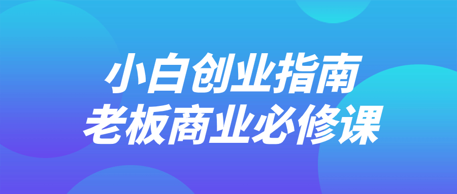 小白创业指南老板商业必修课-副业心选