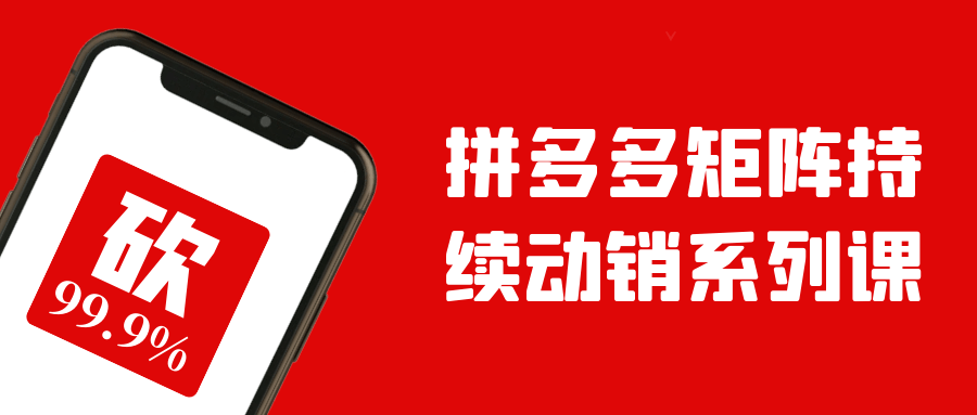 拼多多矩阵持续动销系列课 - 副业心选-副业心选