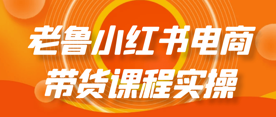 老鲁小红书电商带货课程实操-副业心选