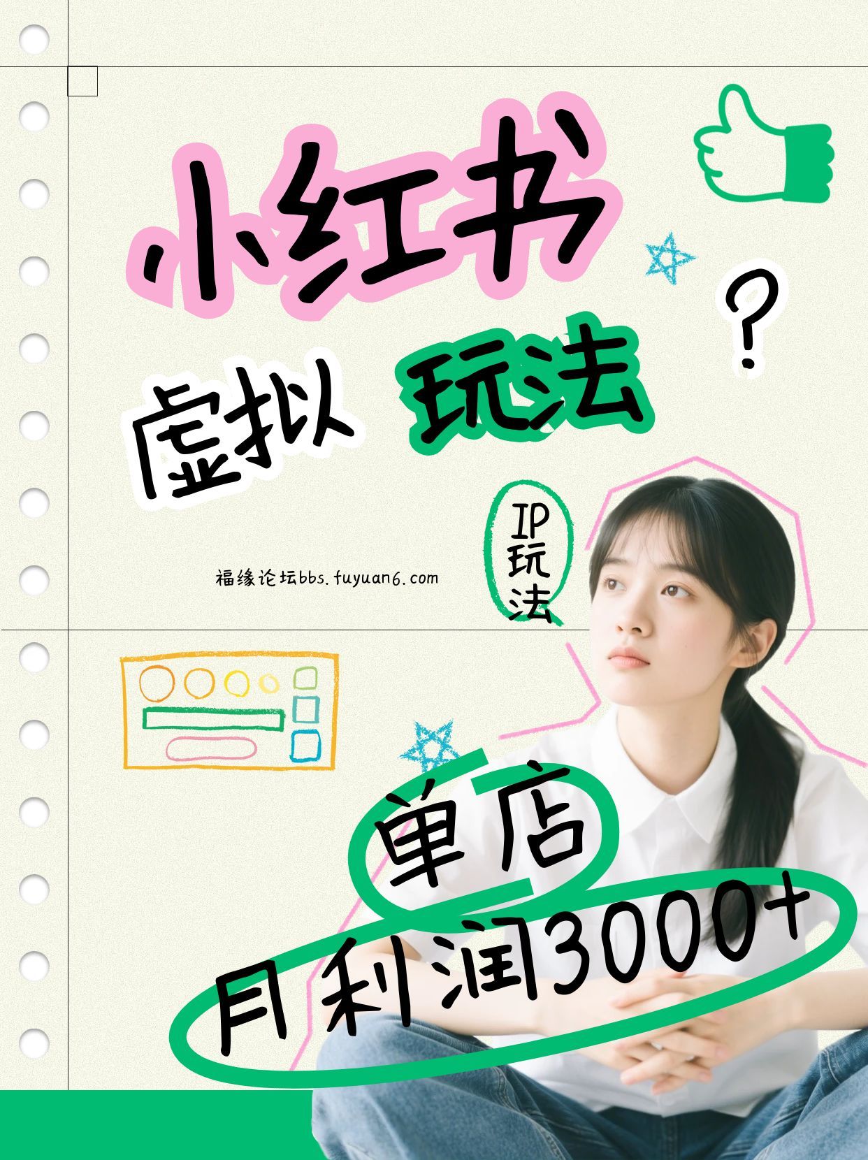 小红书虚拟玩法(铺货流和单品玩法)，单店月利润3000+，IP打法+原创商品(0违规)-副业心选