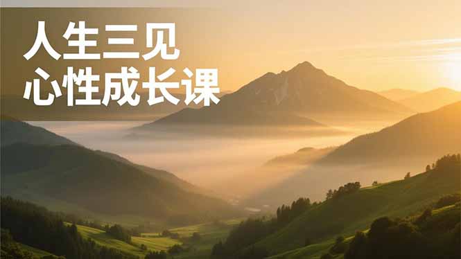 人生三见心性成长课，见天地众生自己，搞透人性安顿身心，活出清晰自我，内在富足无价 - 副业心选-副业心选