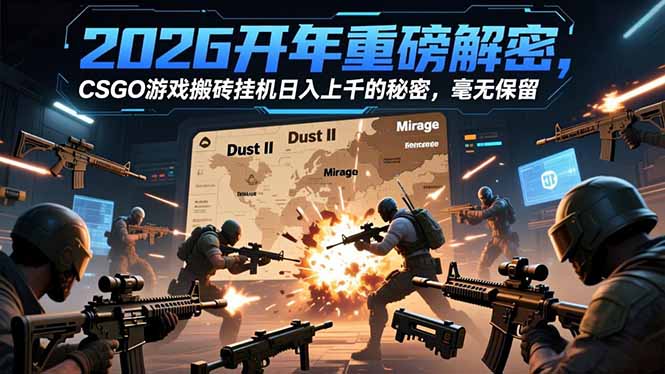 2026开年重磅解密，CSGO游戏搬砖挂机日入上千的秘密，毫无保留-副业心选
