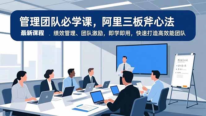 管理团队必学课，阿里三板斧心法、绩效管理、团队激励，即学即用，快速打造高效能团队-副业心选