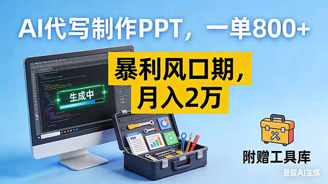 AI代写制作PPT，一单800+， 暴利风口期，月入2万【附工具】-副业心选