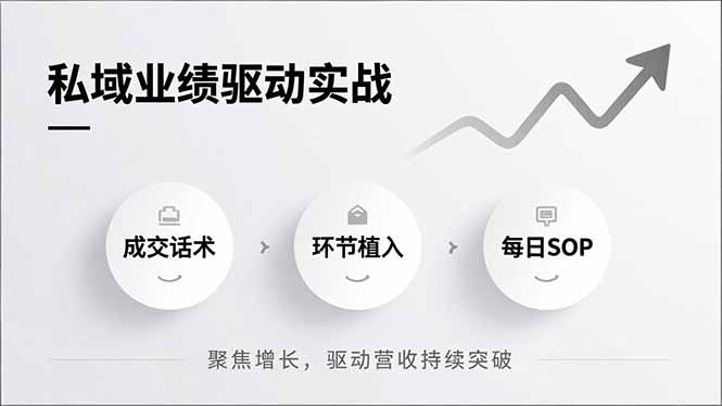 私域业绩驱动实战，成交话术、环节植入、每日SOP，聚焦增长，驱动营收持续突破-副业心选