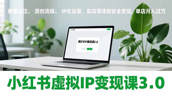 小红书虚拟IP变现课3.0，赛道定位、原创流程、IP化运营，实现零违规安全变现，单店月入过万-副业心选