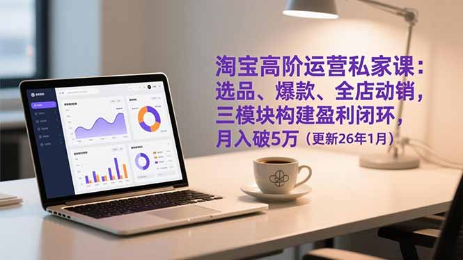 淘宝高阶运营私家课：选品、爆款、全店动销，三模块构建盈利闭环，月入破5万(更新26年1月-副业心选