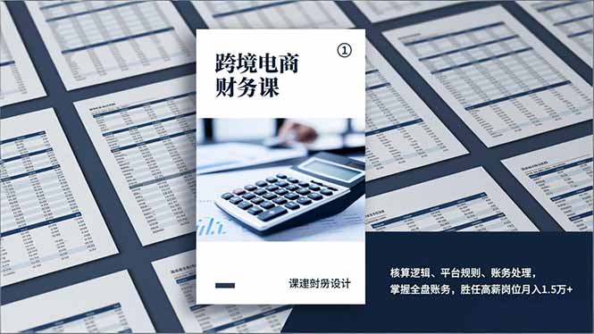 跨境电商财务课，核算逻辑、平台规则、账务处理，掌握全盘账务，胜任高薪岗位月入1.5万+-副业心选
