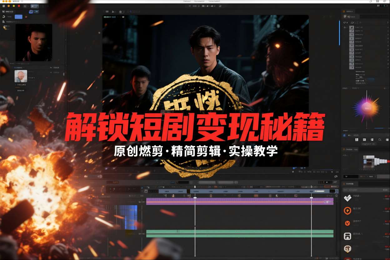 短剧拉新之原创燃剪精简剪辑实操课，解锁短剧变现秘籍-副业心选