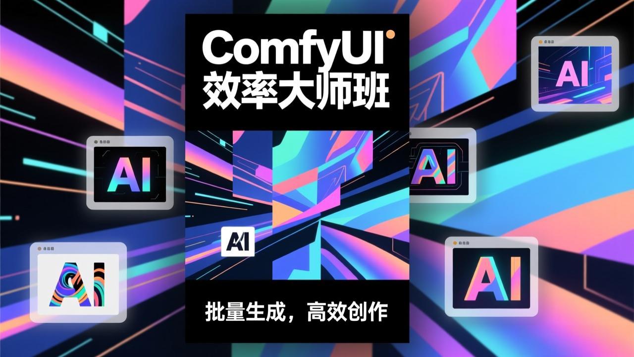 ComfyUI效率大师班：工作流搭建，批量生成，将个人AI出图效率提升5-10倍，月接单收入1-3万-副业心选
