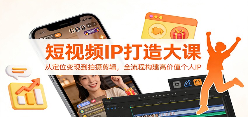 短视频IP打造大课：从定位变现到拍摄剪辑，全流程构建高价值个人IP - 副业心选-副业心选