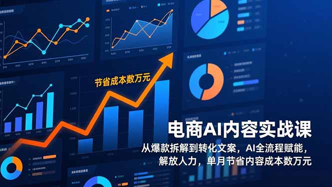 电商AI内容实战课，从爆款拆解到转化文案，AI全流程赋能，解放人力，单月节省内容成本数万元-副业心选