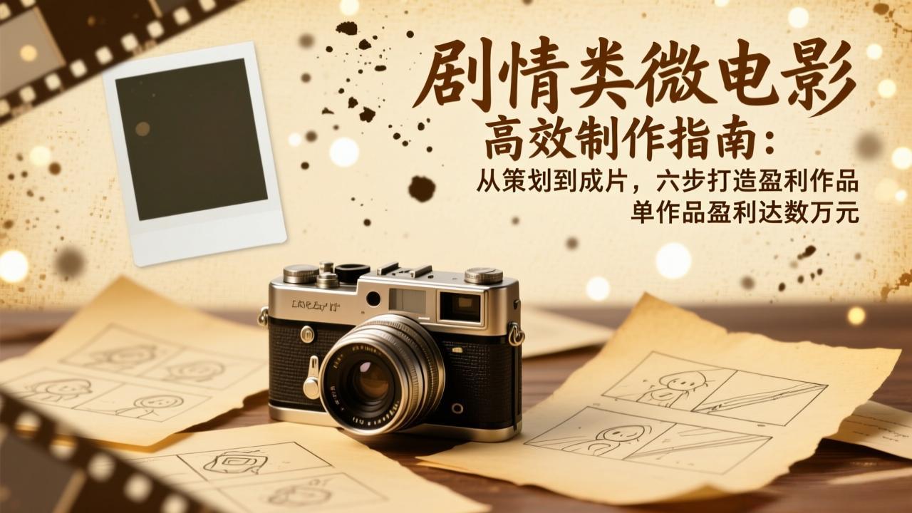 剧情类微电影高效制作指南：从策划到成片，六步打造盈利作品，单作品盈利达数万元 - 副业心选-副业心选