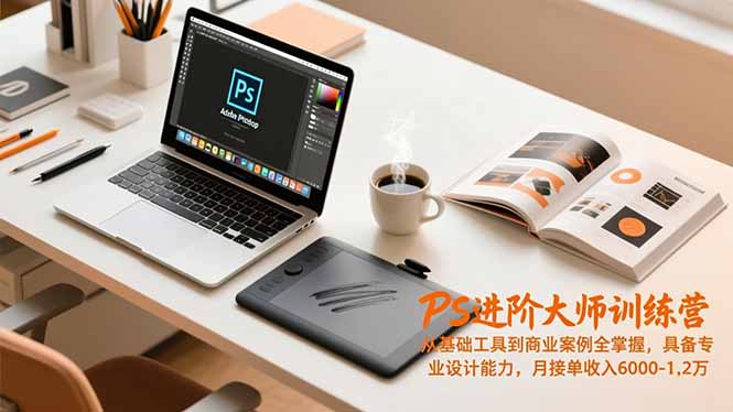 PS进阶大师训练营，从基础工具到商业案例全掌握，具备专业设计能力，月接单收入6000-1.2万-副业心选