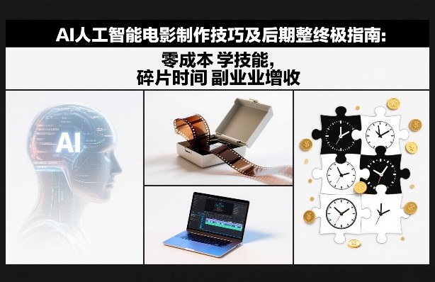 AI人工智能电影制作技巧及后期完整终极指南：零成本学技能，碎片时间副业增收-副业心选