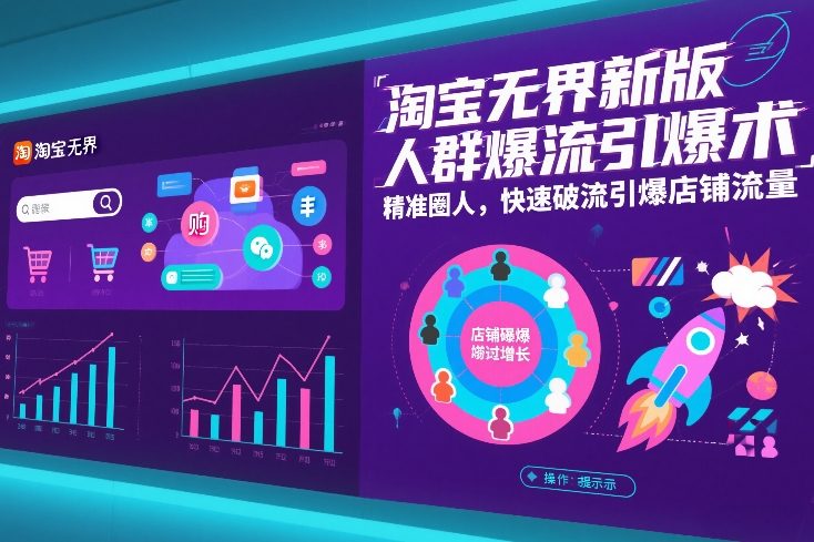 淘宝无界新版人群爆流引爆术，精准圈人，快速破流引爆店铺流量 - 副业心选-副业心选