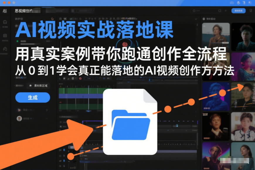 AI视频实战落地课，用真实案例带你跑通创作全流程，从0到1学会真正能落地的AI视频创作方法-副业心选