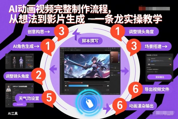 AI动画视频完整制作流程，从想法到影片生成一条龙实操教学-副业心选