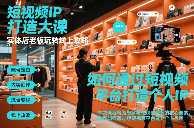 短视频ip打造大课，实体店老板玩转线上攻略-副业心选