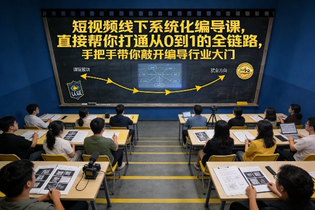 短视频线下系统化编导课，直接帮你打通从0到1的全链路，手把手带你敲开编导行业大门-副业心选