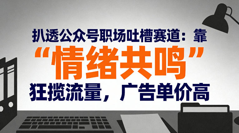 扒透公众号职场吐槽赛道：靠“情绪共鸣”狂揽流量，广告单价高-副业心选