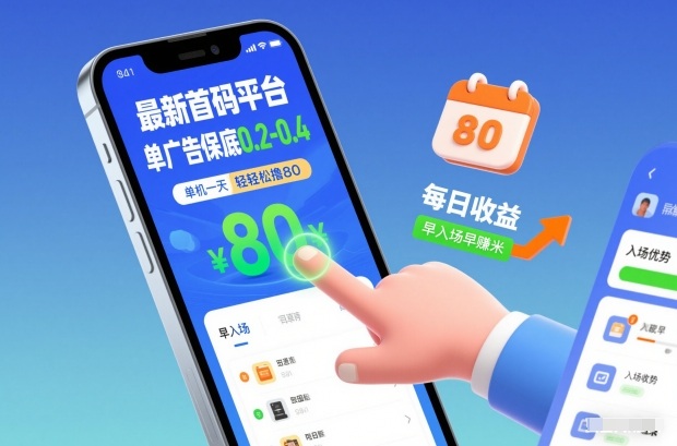 最新首码平台，单广告保底0.2-0.4，单机一天轻松撸80，早入场早賺米【揭秘】-副业心选