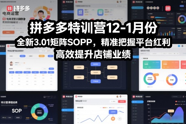 拼多多特训营12-1月份，全新3.01矩阵Sop，精准把握平台红利，高效提升店铺业绩-副业心选