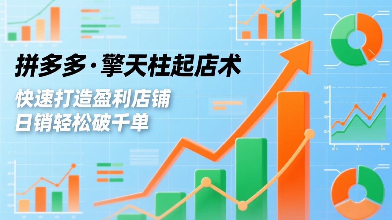 拼多多·擎天柱起店术，爆流布局、利润起飞、不断流，快速打造盈利店铺，日销轻松破千单-副业心选