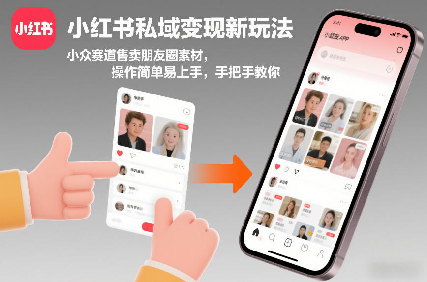 小红书私域变现新玩法，小众赛道售卖朋友圈素材，操作简单易上手，手把手教你-副业心选