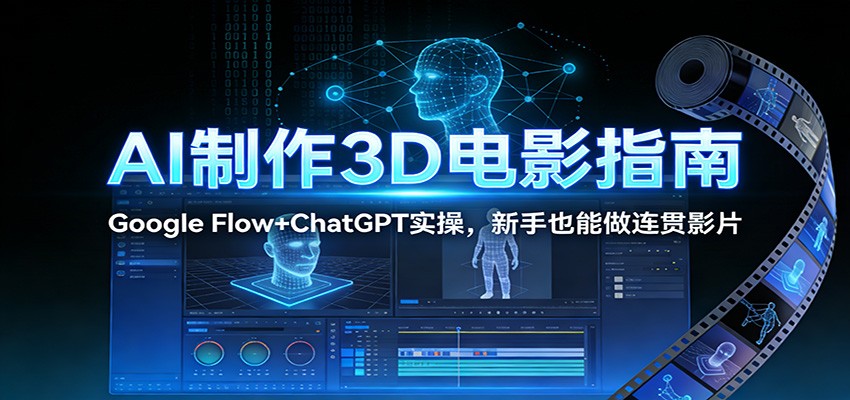 AI制作3D电影指南：Google Flow+ChatGPT实操，新手也能做连贯影片-副业心选