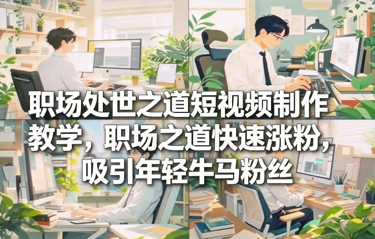职场处世之道短视频制作教学，职场之道快速涨粉，吸引年轻牛马粉丝-副业心选