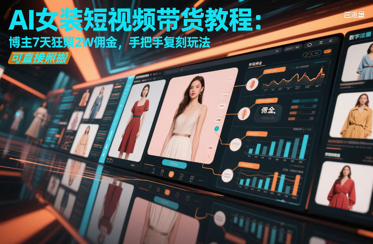AI女装短视频带货教程：博主7天狂賺2W佣金，手把手复刻玩法，可直接照搬-副业心选