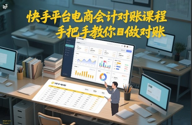 快手平台电商会计对账课程，手把手教你做对账-副业心选