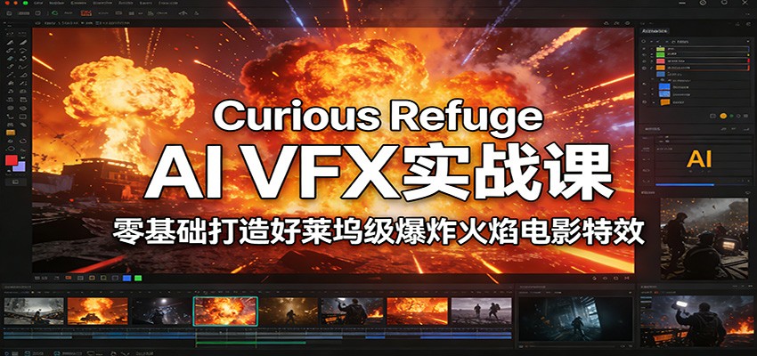 Curious Refuge AI VFX实战课，零基础打造好莱坞级爆炸火焰电影特效-副业心选