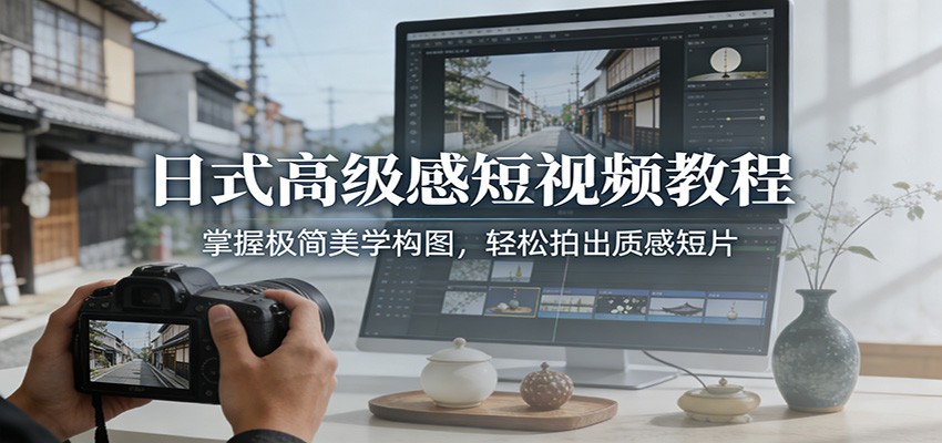 日式高级感短视频教程：掌握极简美学构图，轻松拍出质感短片-副业心选