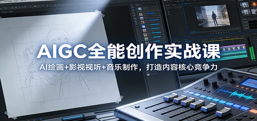 AIGC全能创作实战课：AI绘画+影视视听+音乐制作，打造内容核心竞争力 - 副业心选-副业心选