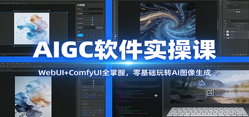 AIGC软件实操课：WebUI+ComfyUI全掌握，零基础玩转AI图像生成-副业心选