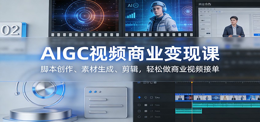 AIGC视频商业变现课：脚本创作、素材生成、剪辑，轻松做商业视频接单-副业心选