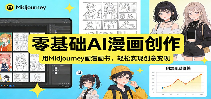 零基础AI漫画创作：用Midjourney画漫画书，轻松实现创意变现-副业心选