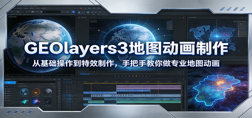 GEOlayers3地图动画制作：从基础操作到特效制作，手把手教你做专业地图动画-副业心选