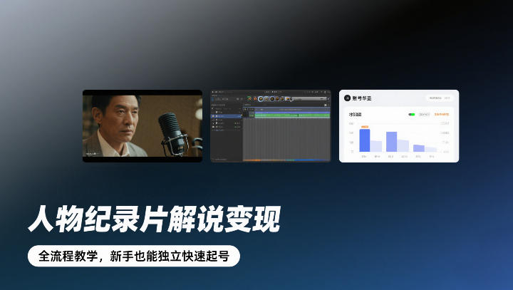人物纪录片解说变现，全流程教学，新手也能独立快速起号-副业心选