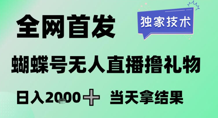 2026最新蝴蝶号无人直播掘金，独家技术，全网首发小白做了一个月收益3W，长期稳定可做【揭秘】-副业心选