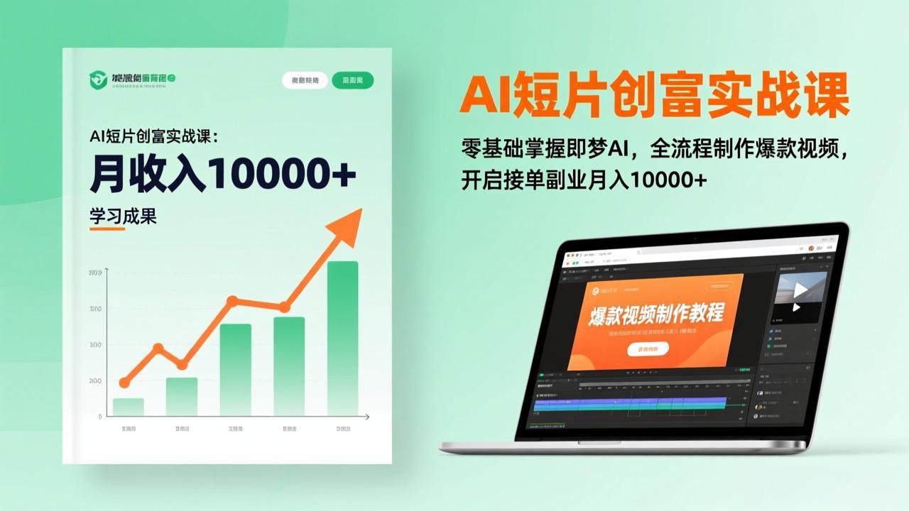 AI短片创富实战课：零基础掌握即梦AI，全流程制作爆款视频，开启接单副业月入10000+(更新-副业心选