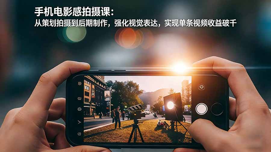 手机电影感拍摄课：从策划拍摄到后期制作，强化视觉表达，实现单条视频收益破千-副业心选