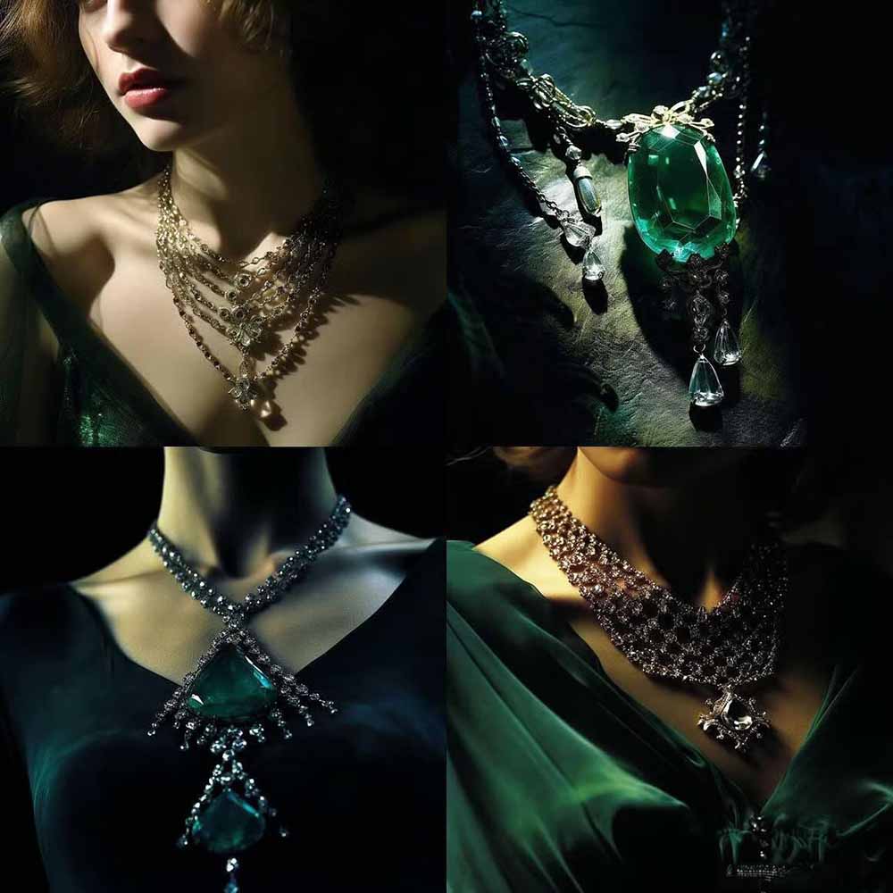 图片[4]-460+专业Midjourney珠宝摄影AI提示词+成效果图，戒指/项链/耳环/手链/宝石/及奢侈配饰等全品类 - 副业心选-副业心选