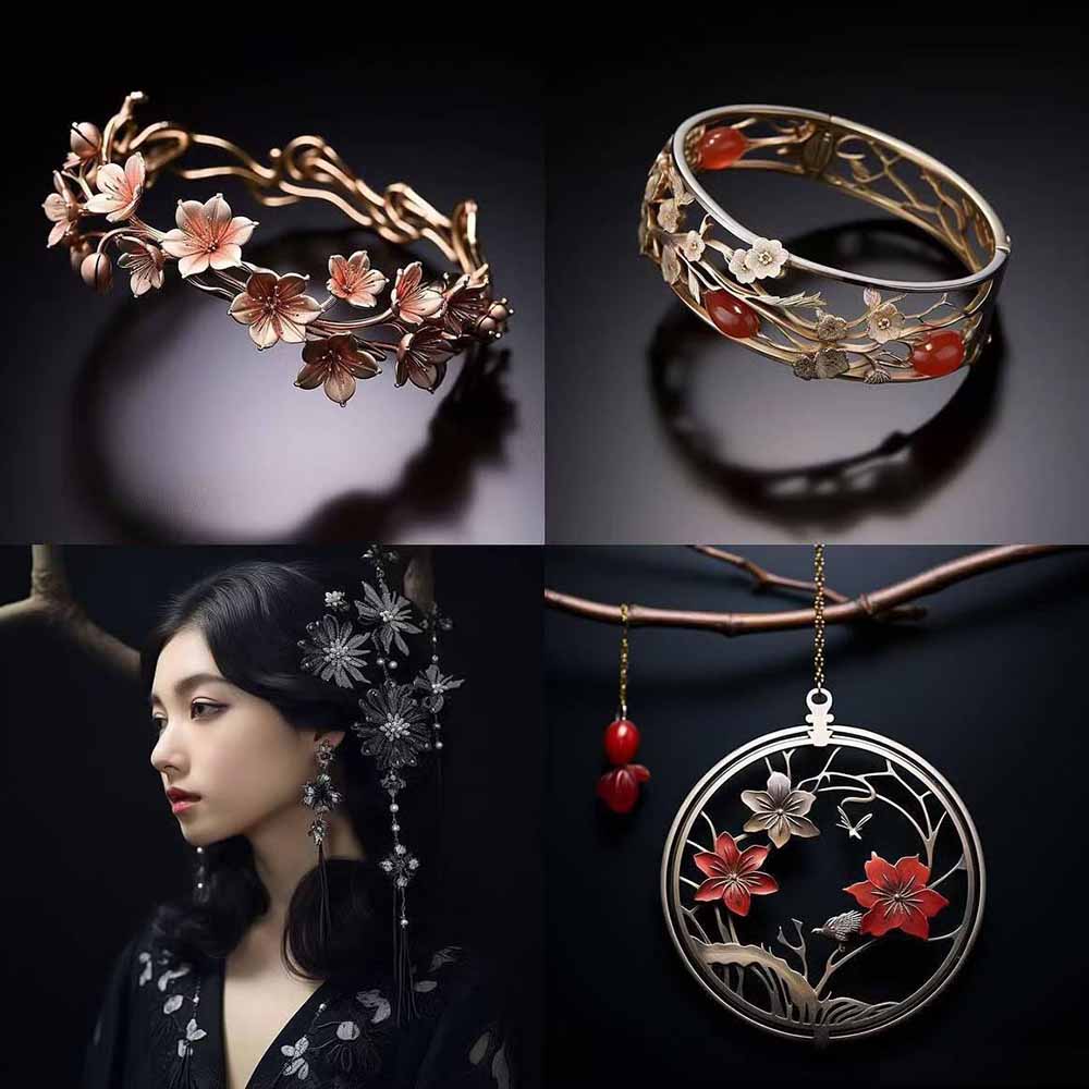 图片[7]-460+专业Midjourney珠宝摄影AI提示词+成效果图，戒指/项链/耳环/手链/宝石/及奢侈配饰等全品类 - 副业心选-副业心选