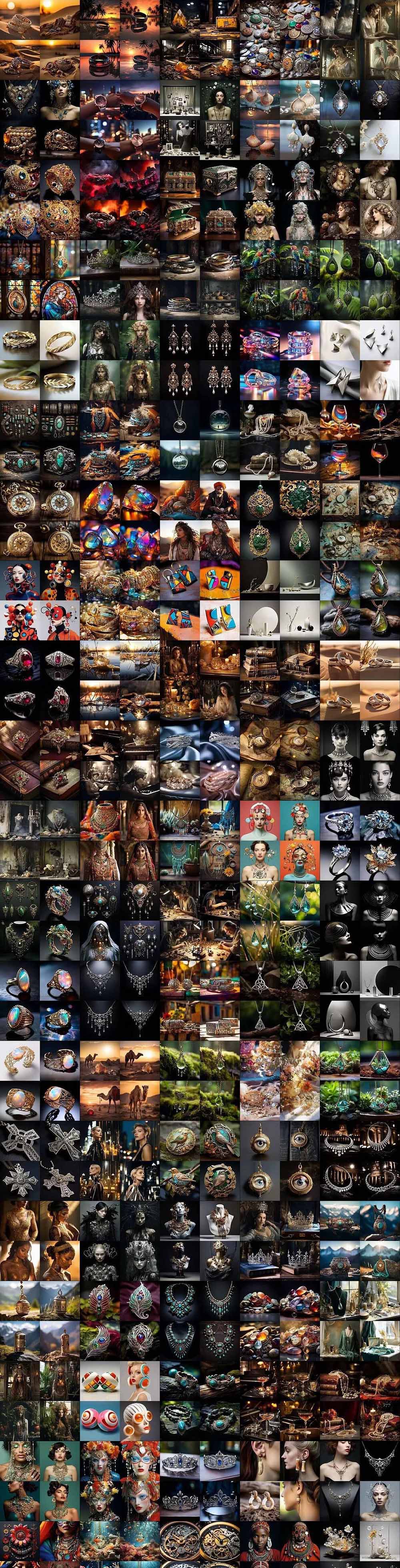 图片[9]-460+专业Midjourney珠宝摄影AI提示词+成效果图，戒指/项链/耳环/手链/宝石/及奢侈配饰等全品类 - 副业心选-副业心选