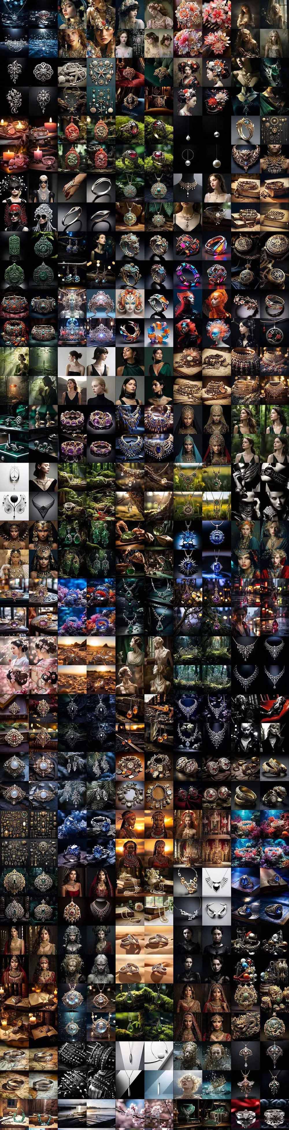 图片[10]-460+专业Midjourney珠宝摄影AI提示词+成效果图，戒指/项链/耳环/手链/宝石/及奢侈配饰等全品类 - 副业心选-副业心选