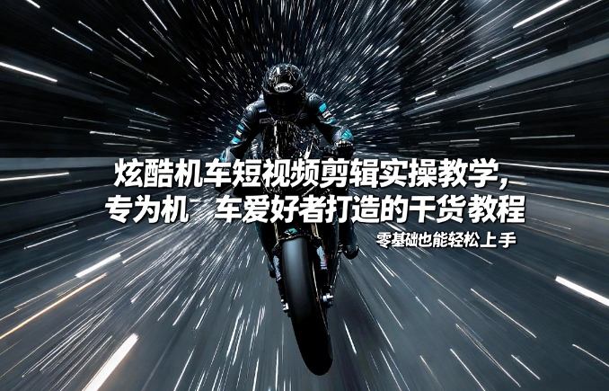 炫酷机车短视频剪辑实操教学，专为机车爱好者打造的干货教程，零基础也能轻松上手 - 副业心选-副业心选